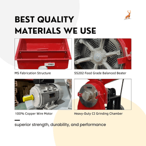10 hp atta chakki - hopper ruang dan tampilan motor dari dekat - reindeer machinery