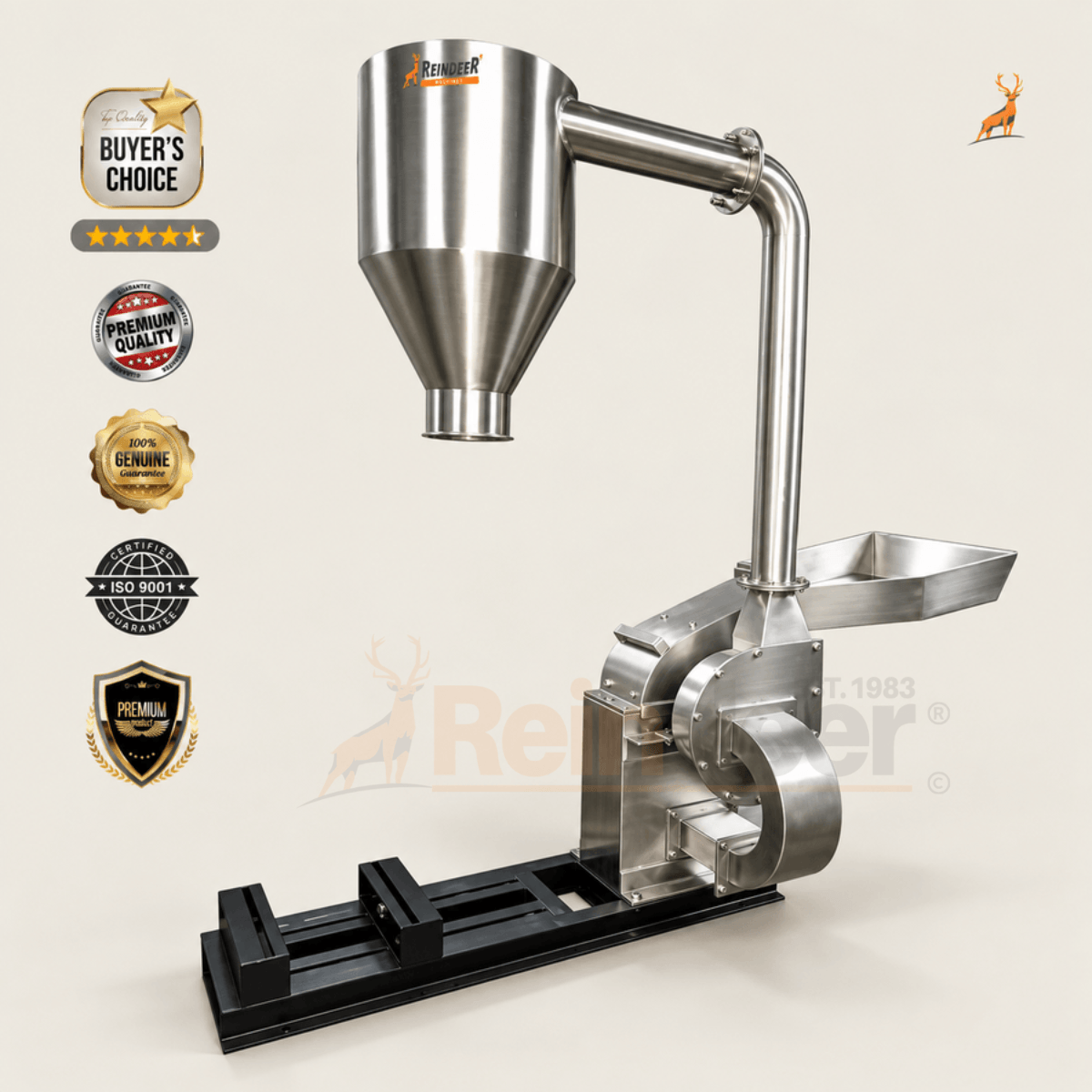 10 hp masala grinder - ss304 food grade - reindeer machinery