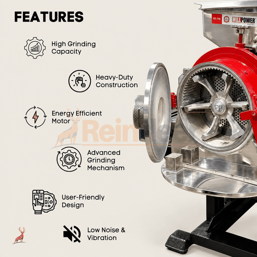 atta chakki 100 kg per jam - fitur - reindeer machinery
