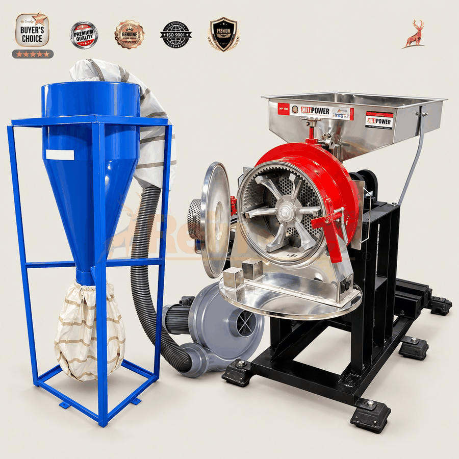 atta chakki 15 hp - mesin dengan blower cyclone - reindeer machinery