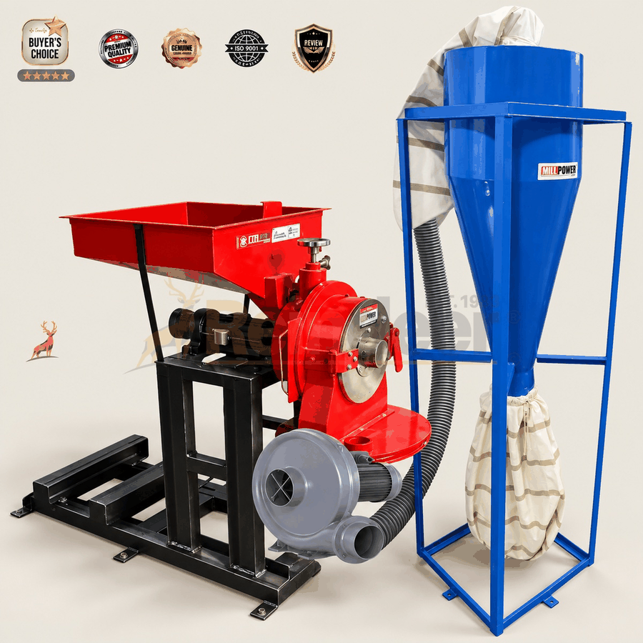 Atta chakki 15 hp - tampilan samping - mesin reindeer