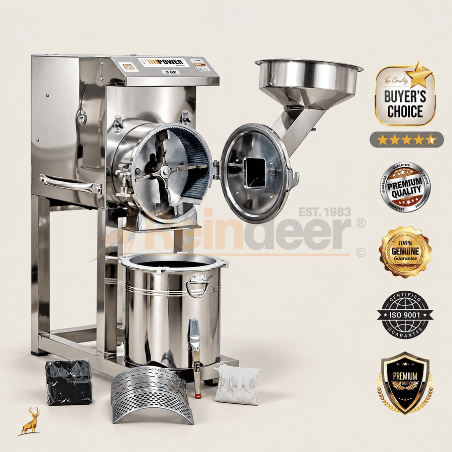 Atta chakki 2 hp – tampilan depan – Reindeer Machinery