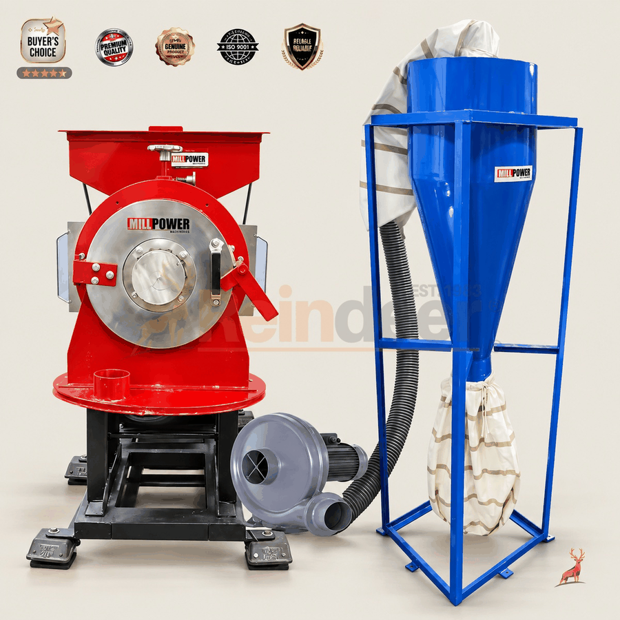 Atta chakki 200 kg per jam - mesin dengan blower-siklon - reindeer machinery