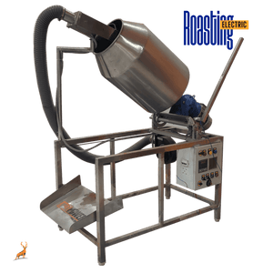 mesin sangrai elektrik - tampilan samping mesin - reindeer machinery