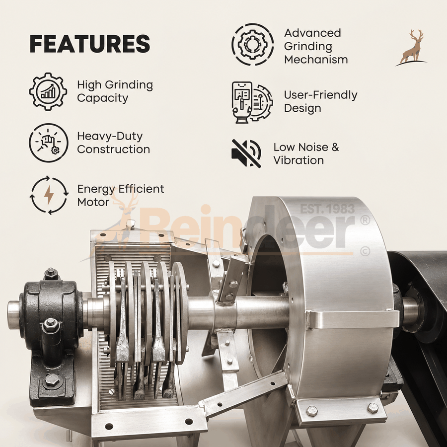 mesin penggiling haldi - fitur - reindeer machinery