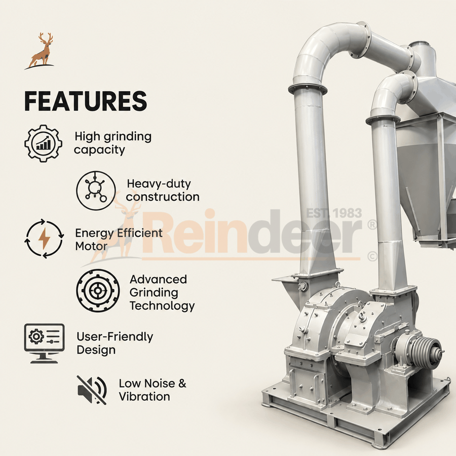 mesin penggiling kunyit - fitur - reindeer machinery