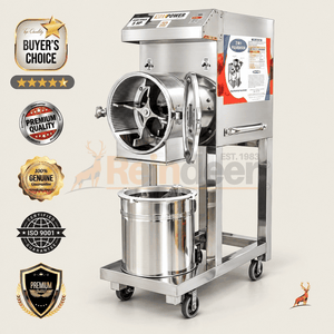 atta chakki 3 hp – tampilan depan ruang ganda – Reindeer Machinery